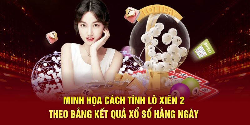 Minh họa cách tính lô xiên 2 theo bảng kết quả xổ số hằng ngày